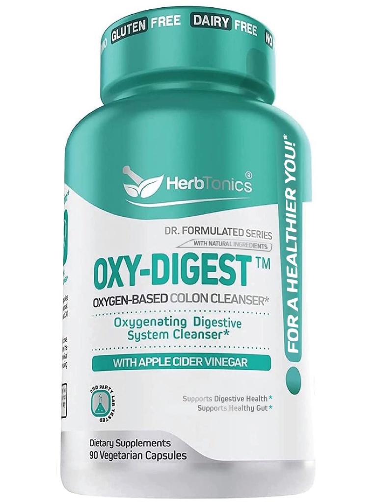 Herbtonics Oxygen Based Colon Cleanse and Detox Digestive System Formula 