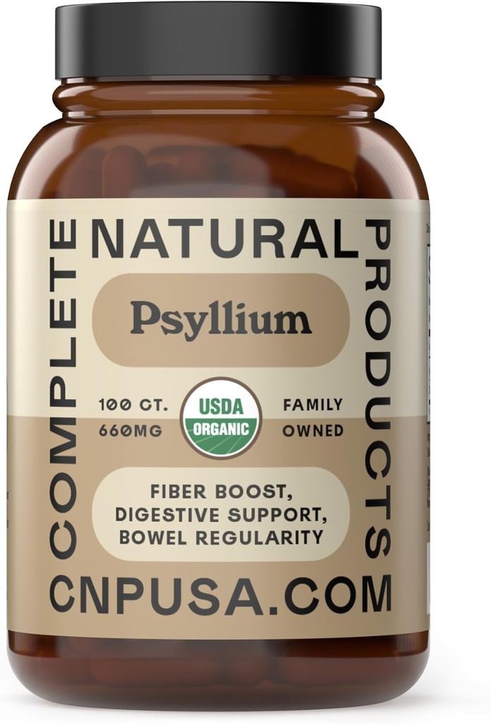 Pure Natural Whole Psyllium Husk Powder Capsules - 660mg Capsules 100 Pure Unflavored Fiber & Colon Cleanse Pills