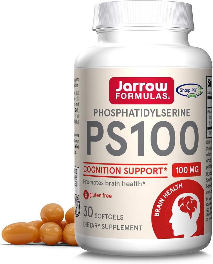 Jarow Formulas PS100 Phosphatidylserine 100 mg, Συμπλήρωμα διατροφής για την υποστήριξη της υγείας του εγκεφάλου και της γνώσης, 30 Softgels, 10-30 ημέρα προσφοράς