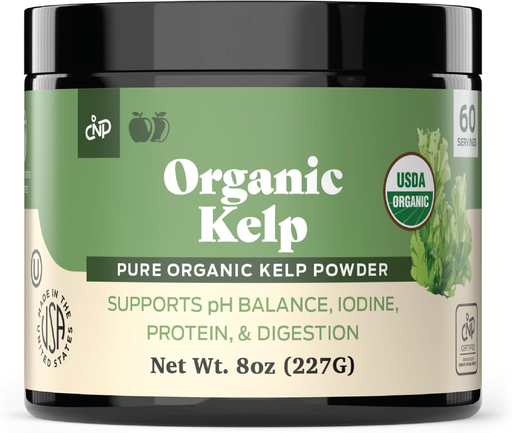 Organic Kelp Powder Supplement - Bulk Raw, Dry, Pure Sea Kelp Seaweed Powder 8oz 75 Serving Thyroid, Iodine, & Digestion
