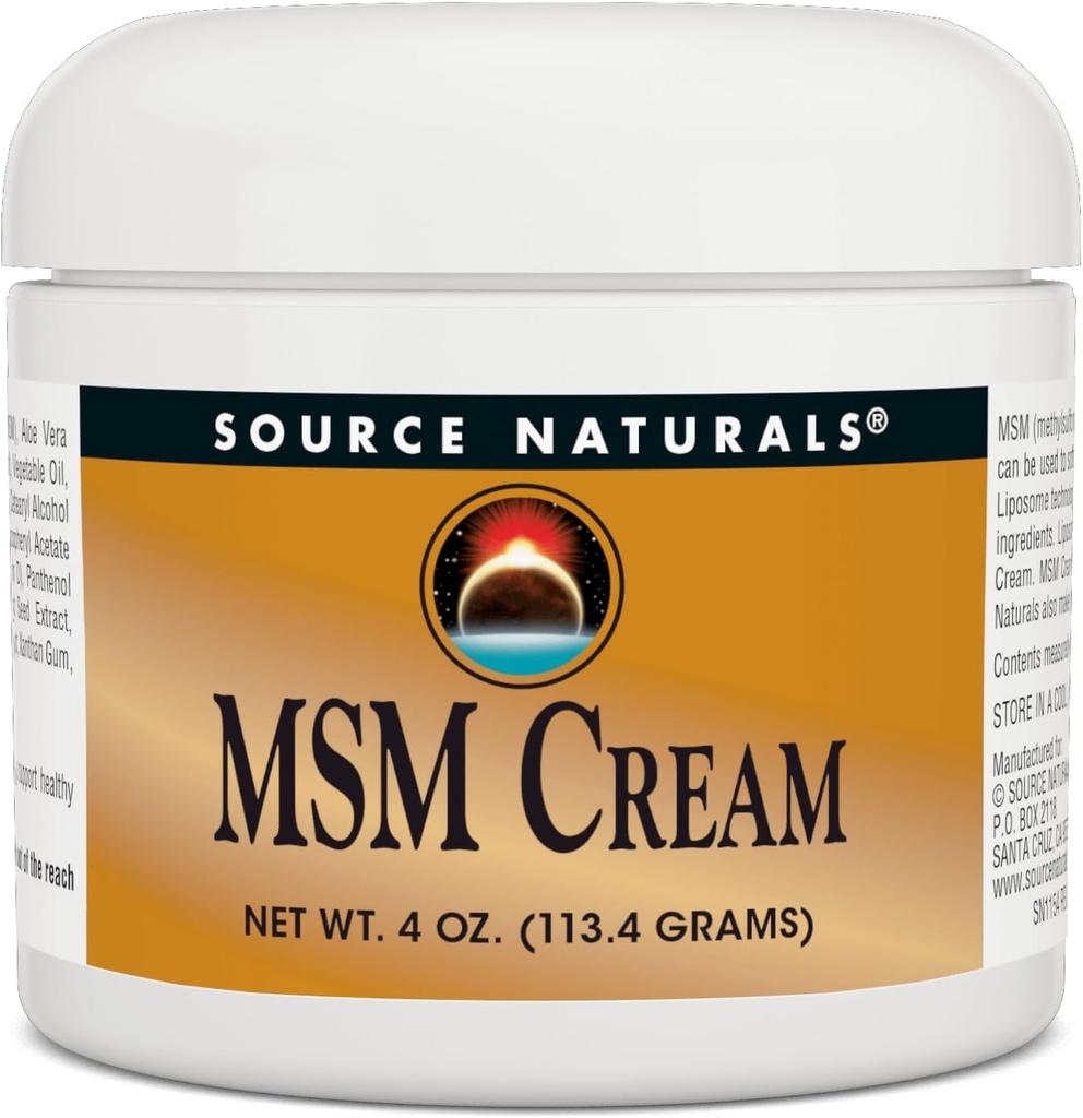 Source Naturals MSM Cream, Advanced Liposomal Delivery, 4 Ounces