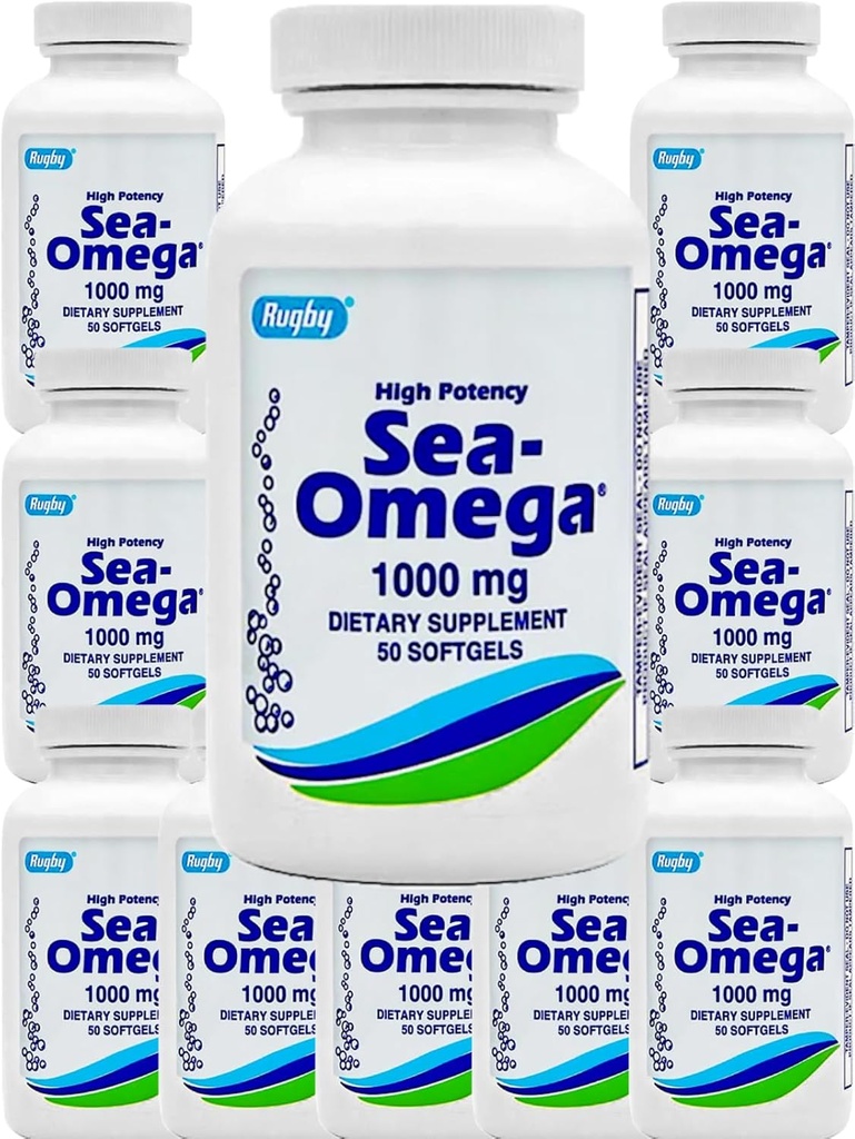 500 Softgels (10 Μπουκάλι) Ράγκμπι υψηλής ισχύος 1000mg Φυσικό Ιξώδες της βαθιάς θάλασσας Ωμέγα-3 Λιπαρά οξέα (EPA 300mg & DHA 200mg) για άνδρες & γυναίκες,Promotes Brain/Hair/Skin & Heart Health,Made in USA