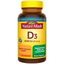 Nature Made Vitamin D3 2000 IU (50 mcg), Vitamin D συμπλήρωμα για οστά, δόντια, μυών και ανοσοποιητική υποστήριξη υγείας, 100 δισκία, 100 ημέρες προσφοράς