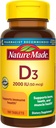 Nature Made Vitamin D3 2000 IU (50 mcg), Vitamin D Supplement for Bone, Teeth, Muscle and Immune Health Support, 100 Tablets, 100 Day Supply
