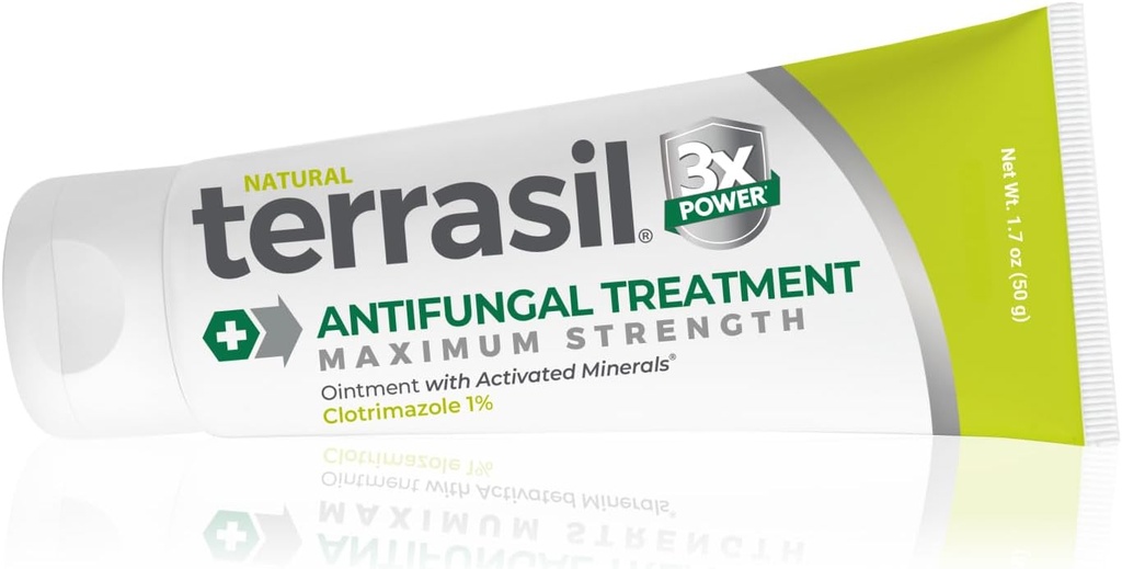 terrasil Clotrimazole Αντιμυκητιασική Κρέμα, Ανακούφιση για Μυκητιασικές Λοιμώξεις, Jock Itch, Athletes Foot, Ringworm για Άνδρες & Γυναίκες, Κλινική Αποδεδειγμένη Θεραπεία του Δέρματος Fungus. Επιλέξιμες FSA-HSA (1.7oz)