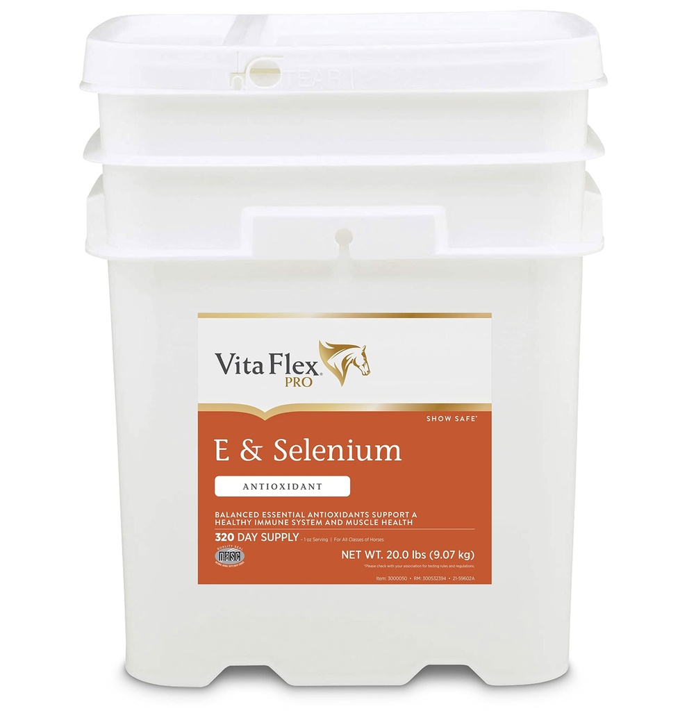 Vita Flex Pro E & Selenium Supplement, Vitamin E and Selenium Powder for Horses, Balanced Antioxidants, Equine Vitamin E Supplement, Horse Vitamins and Minerals, 4 lb, 64-Day Supply