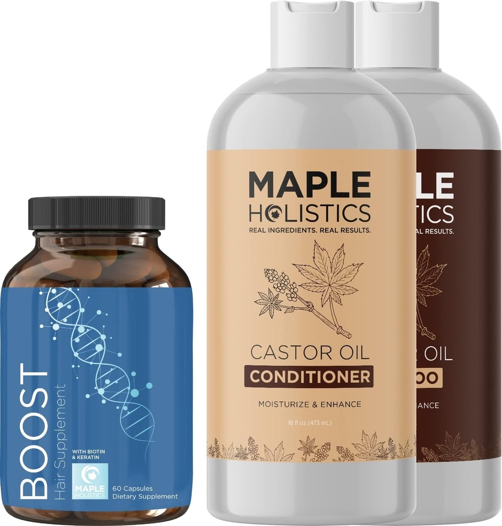 Volumizing Σαμπουάν και Conditioner σετ με βιοτίνη για την ανάπτυξη των μαλλιών - για γυναίκες και άνδρες