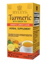 Hyleys Ginger Turmeric Tea Lemon Flavor - 25 Τσάι Τσάι (12 πακέτο - 300 Τσάι Σύνολο Τσάι) - Wellness Βότανο συμπλήρωμα Πράσινο Τσάι