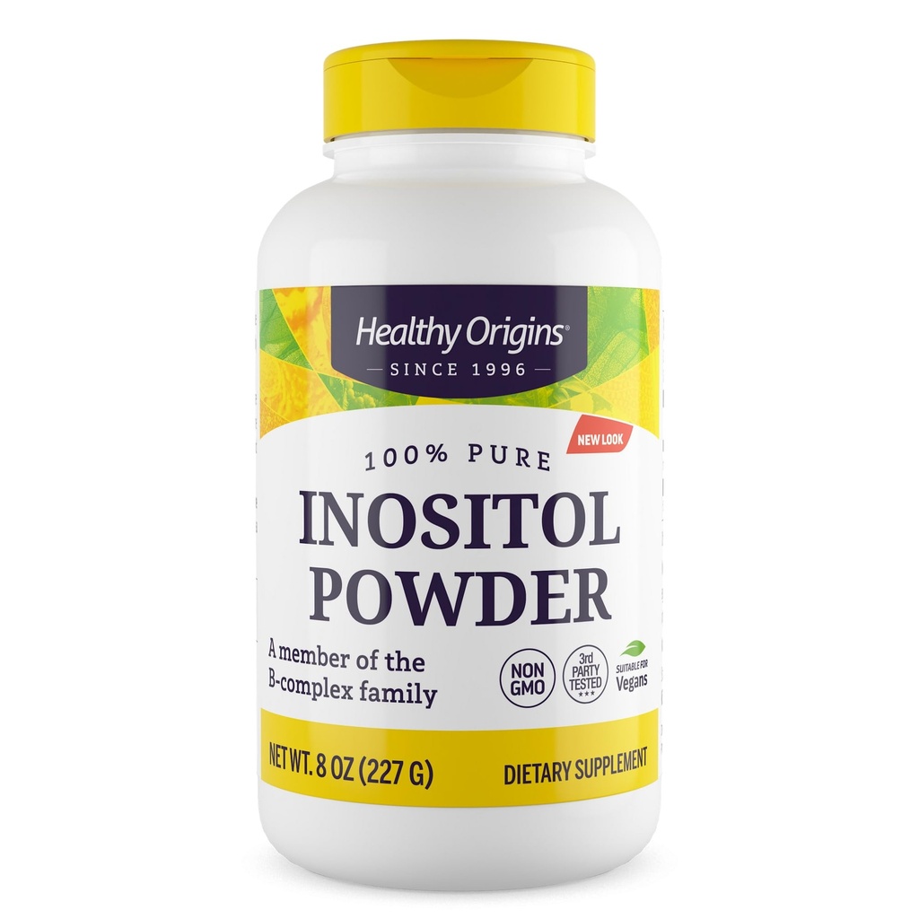 Healthy Origins Inositol Powder, 227 g - για την υγεία του δέρματος, των μαλλιών και των νυχιών - Vitamin B8 Powder Supplement - Part of The B Complex Family - Vegan, Non-GMO & Gluten-free Supplement - 8 Oz