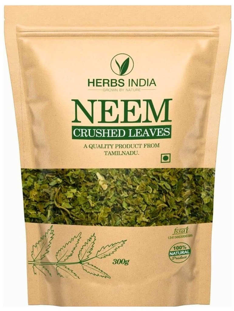 Neem φύλλα συνθλίβονται (όχι σκόνη), Καλό να κάνει φρέσκο Neem φύλλο τσάι 300 γραμμάρια (10,6 Oz), φυτικά συμπληρώματα - βόταναΙνδία
