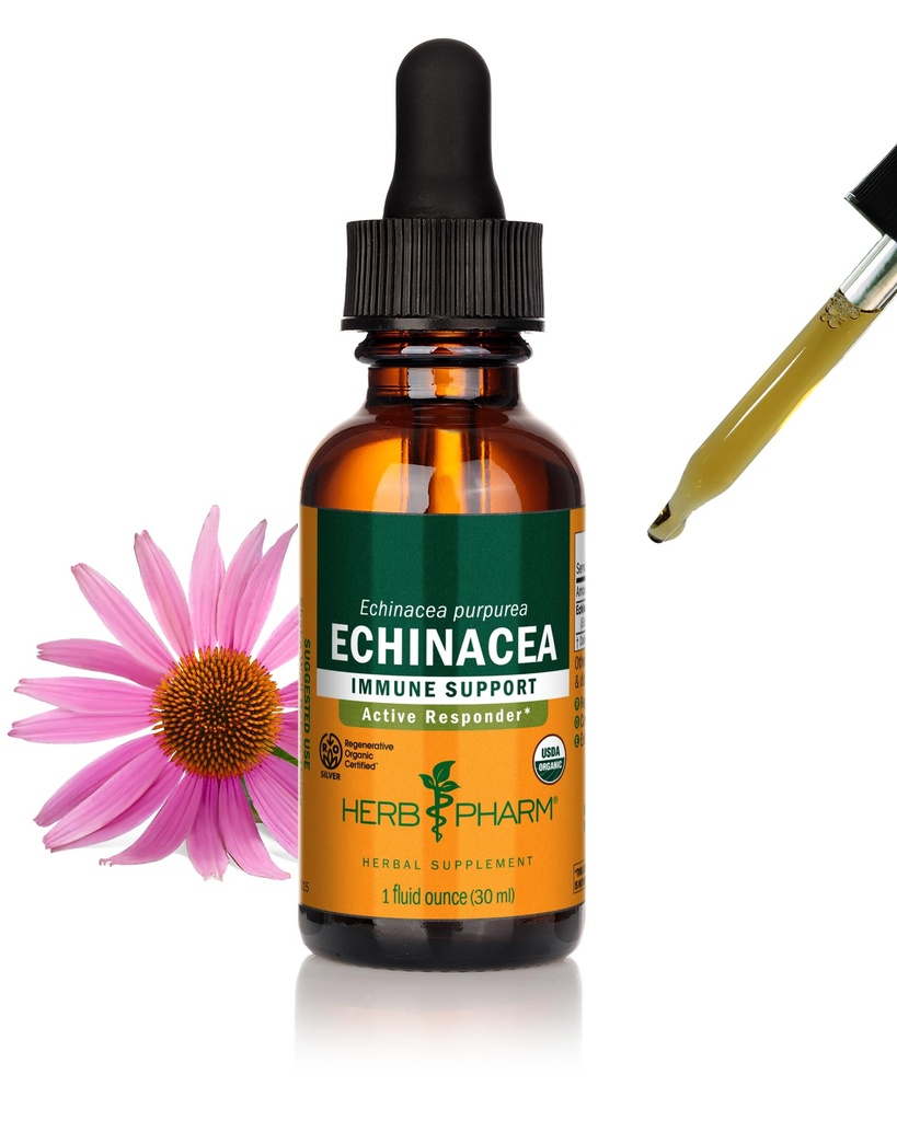 Βότανο Pharm Certified Organic Echinacea Root Liquid Extract για την υποστήριξη του ανοσοποιητικού συστήματος, οργανικό αλκοόλ από ζαχαροκάλαμο, 1 ουγγιά (DECH01)