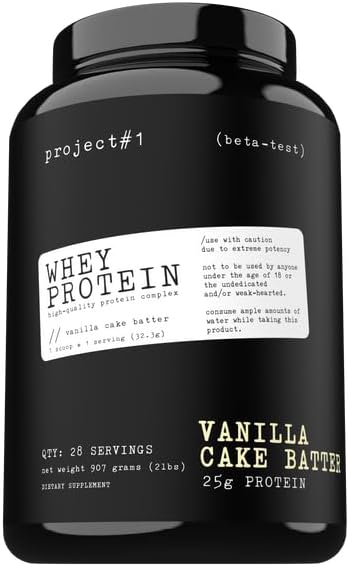 Project #1: Whey Protein Plus | Micro-Filtered Whey Isolate Powder for Muscle Development & Rapid Recovery | Whey Protein Powder - Protein Drinks or Workout Smoothie | 28 Servings - Vanilla Cake
