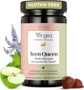Winged Wellness Multivitamin Gummies for Teen Girls - Εφηβικές βιταμίνες για Mood & Hormonal Health - Vegan Gummy Supplement with Chaste Tree, Lemon Balm, L-Theanine, Probiotics & Biotin - 50 Gummies