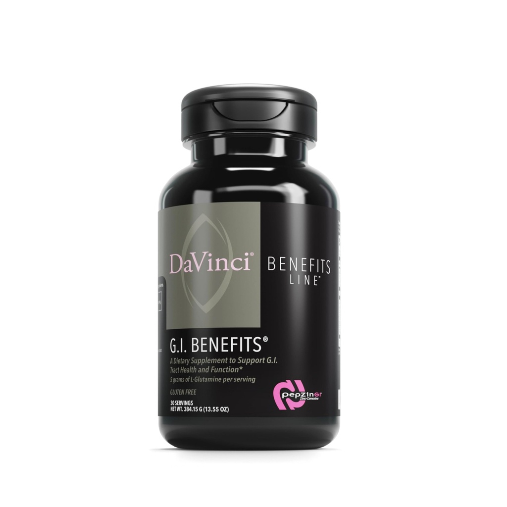 DAVINCI Labs GI Οφέλη - Digestive Health Supplement Powder with Zinc & L-Glutamine* - Υποστήριξη ανοσοποιητικού συστήματος & Υγιεινής Πέψης* - Συμπλήρωμα υγείας για άνδρες και γυναίκες - 30 Υπηρεσίες (384,15 g)