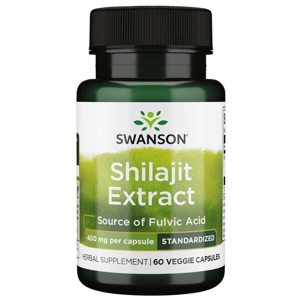Swanson Shilajit Extract - συμπλήρωμα βοτάνων που προωθεί την υποστήριξη της ανάπτυξης κυττάρων - φυσική φόρμουλα για τη συνολική ευεξία - (400 Milligrams 60 κάψουλες Veg)
