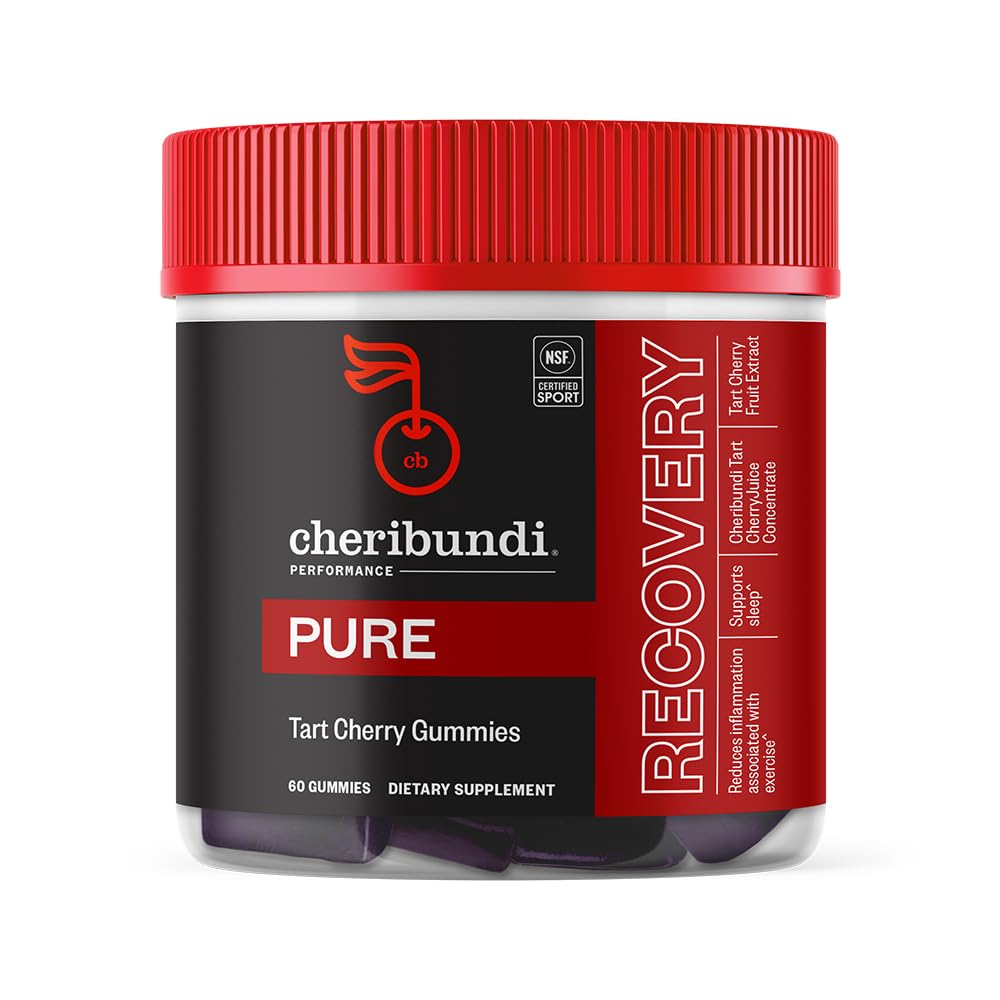 Cheribundi Tart Cherry Gummies Καθαρή απόδοση για μέγιστη ανάκτηση με 25 ταρταρένια κεράσια 
