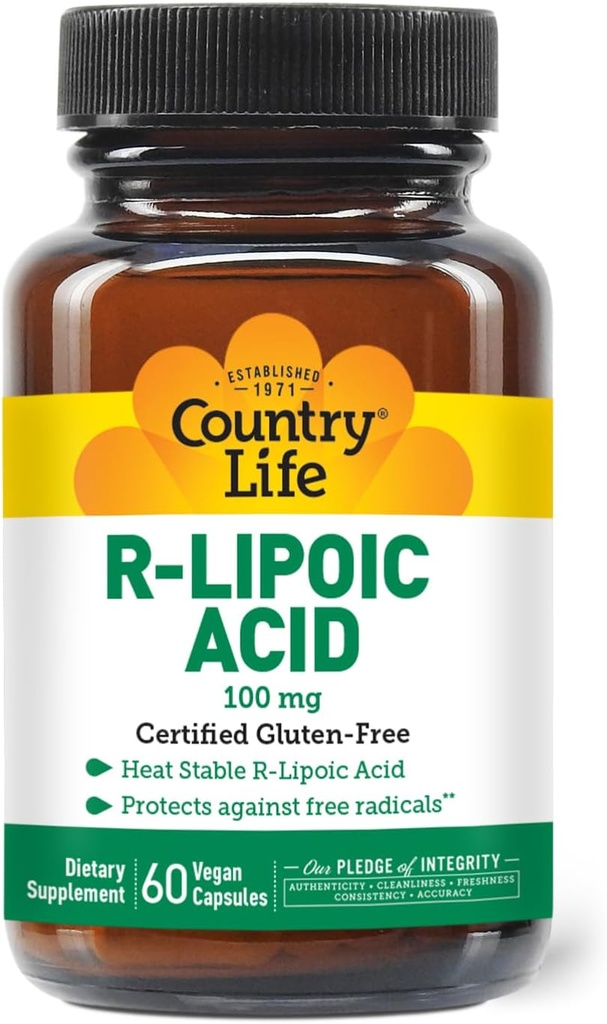 Country Life R-Alpha Lipoic Acid Complex 300mg - Alpha-Lipoic Acid 270mg & R-Lipoic Acid 30mg - Αντιοξειδωτική υποστήριξη - Όχι μαγιά, καλαμπόκι, σιτάρι, σόγια, γλουτένη, γάλα - Alpha Lipoic Acid Συμπλήρωμα