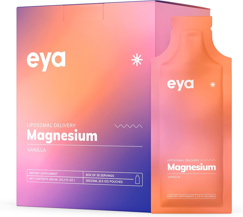 Premium Liposomal Magnesium συμπλήρωμα, υποστηρίζει την υγεία των οστών, τη λειτουργία των μυών, βελτιώνει την εστίαση & τη συνολική ευεξία για άνδρες & γυναίκες, Vegan (Vanilla Flavour - Κουτί των 30 φακελάκια x 15ml)