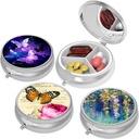 Χαριτωμένο μικρή θήκη χαπιών για τσέπες & γούνες, Κομψό κουτί χαπιών Κάνει ένα μεγάλο δώρο,2 διαμέρισμα Travel Medicine Organizer Καταστήματα Προγεστερόνη, χάπια καψουλών, Ibuprofen, Βιταμίνες, σκουλαρίκια Πίσω