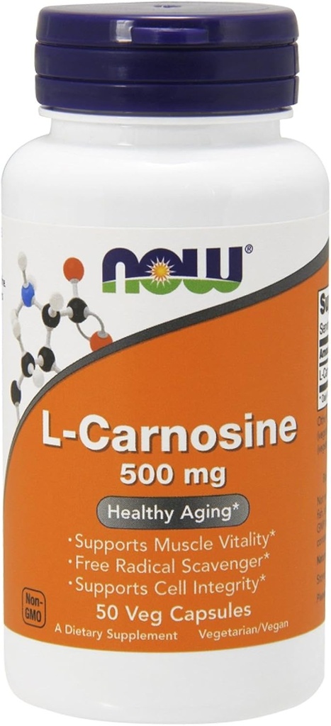 L-καρνοσίνη 500mg - χορτοφαγικά - τώρα τρόφιμα - 50 - VegCap
