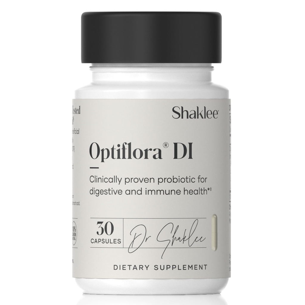 Shaklee - Optiflora® DI Probiotic -10 Δισεκατομμύρια CFUs - 4 Βακτηριακές Στρώσεις - Bifidobacterium lactis HN019TM - Υποστηρίζει την Εντερική Ισορροπία Χλωρίδας & Κανονικότητα - Γλουτένη, Σόγια & Γαλακτοκομικά Χωρίς - 30 Κάψουλες