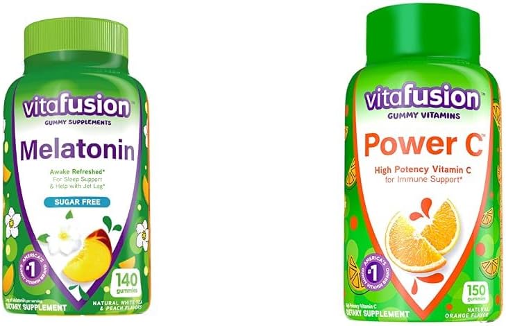 Vitafusion Melatonin 140ct Power C Vitamin C Gummies 150ct Immune Support Orange Flavor