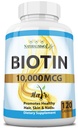 Biotin 10,000 mcg High Potency - Natural Hair, Skin, Nail & Metabolism 120 Capsules