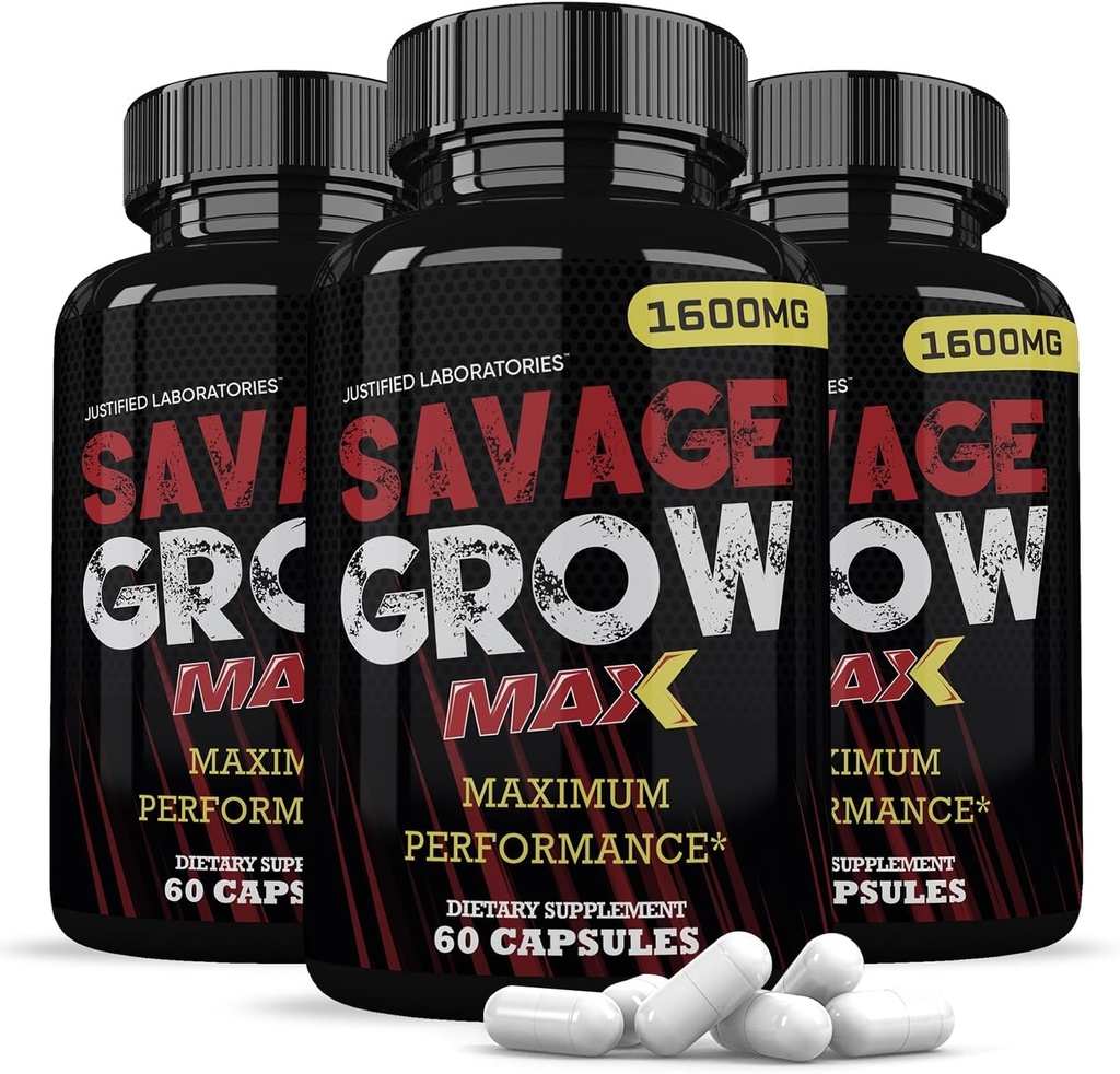 Αιτιολογημένα Εργαστήρια (3 Pack Savage Grow Max 1600MG Advanced Men's Heath Formula180 Κάψουλες