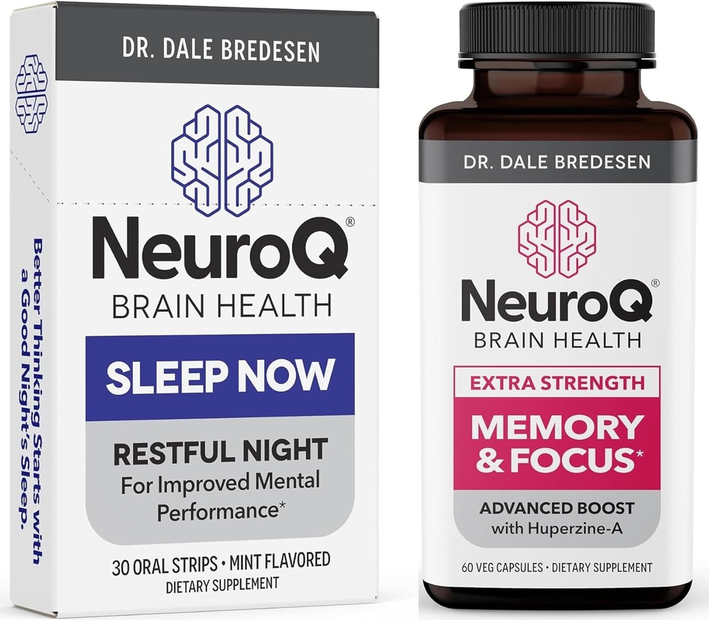 LifeSeasons NeuroQ Memory & Focus with Sleep Now Strips - 24/7 Υποστήριξη για την υγεία του εγκεφάλου - Ενισχύει τη Γνωστική Απόδοση & Υγιής λειτουργία του εγκεφάλου - Νευροπροστατευτική Φόρμουλα