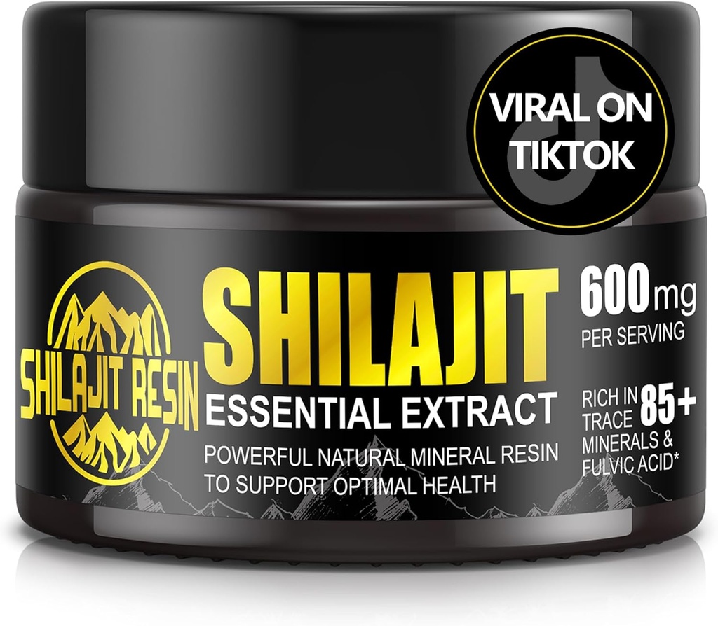 Boysea Shilajit Pure Himalayan Organic Shilajit Resin - Gold Grade 100% Shilajit Supplement - Natural Shilajit Resin with 85+ Trace Minerals & Fulvic Acid for Focus & Energy, Immunity, 50 Grams
