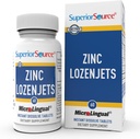 Superior Source Zinc Lozenjets - Συμπλήρωμα υποστήριξης ανοσοποιητικού συστήματος - Trace Mineral Supplement Aids Systems & Functions - Συμπλήρωμα ψευδαργύρου για γυναίκες & άνδρες - 60 στιγμιαία δισκία διάλυσης
