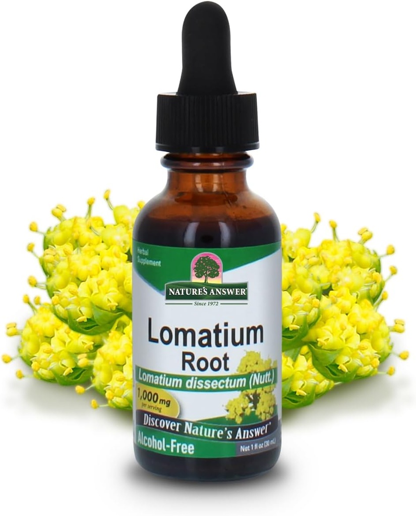 Απάντηση Lomatium Root Extract Lomatium Dissectum - Φυσικό συμπλήρωμα βοτάνων - Χωρίς γλουτένη Αλκοόλ - Ιδανικό για την Ανοσία Συνολική ευεξία υγείας – 500mg (1 FL Oz)