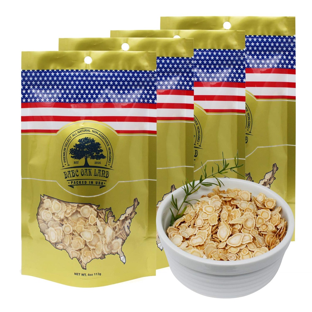 4 Τσάντες American Ginseng Slices από το Ουισκόνσιν, DOL American Wisconsin Ginseng Slices Root for Tea, Energy for Men Women Ψυχική Υγεία Ενισχύει Ανοσία, Χωρίς Γλουτένη, 