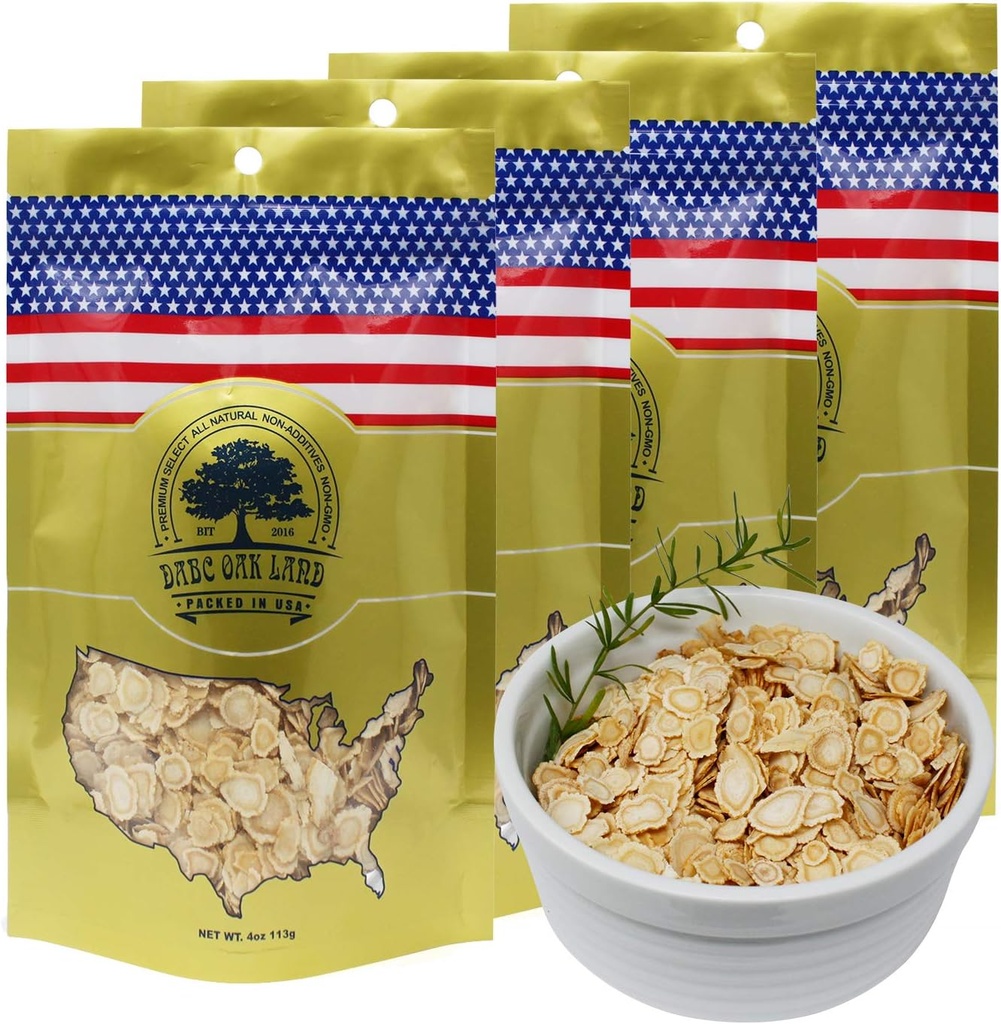 4 Τσάντες American Ginseng Slices από το Ουισκόνσιν, DOL American Wisconsin Ginseng Slices Root for Tea, Energy for Men Women Ψυχική Υγεία Ενισχύει Ανοσία, Χωρίς Γλουτένη, 