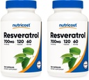 Nutricost Resveratrol 700mg; 120 Vegetable Capsules - 50% Trans-Resveratrol (2 Bottles)