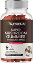 MINATURALS Super Mushroom Gummies for Adults, 10X Mushroom Supplement w/Lions Mane, Υποστηρίζει την υγεία του εγκεφάλου και του ανοσοποιητικού συστήματος, Όχι άλλα χάπια & κάψουλες