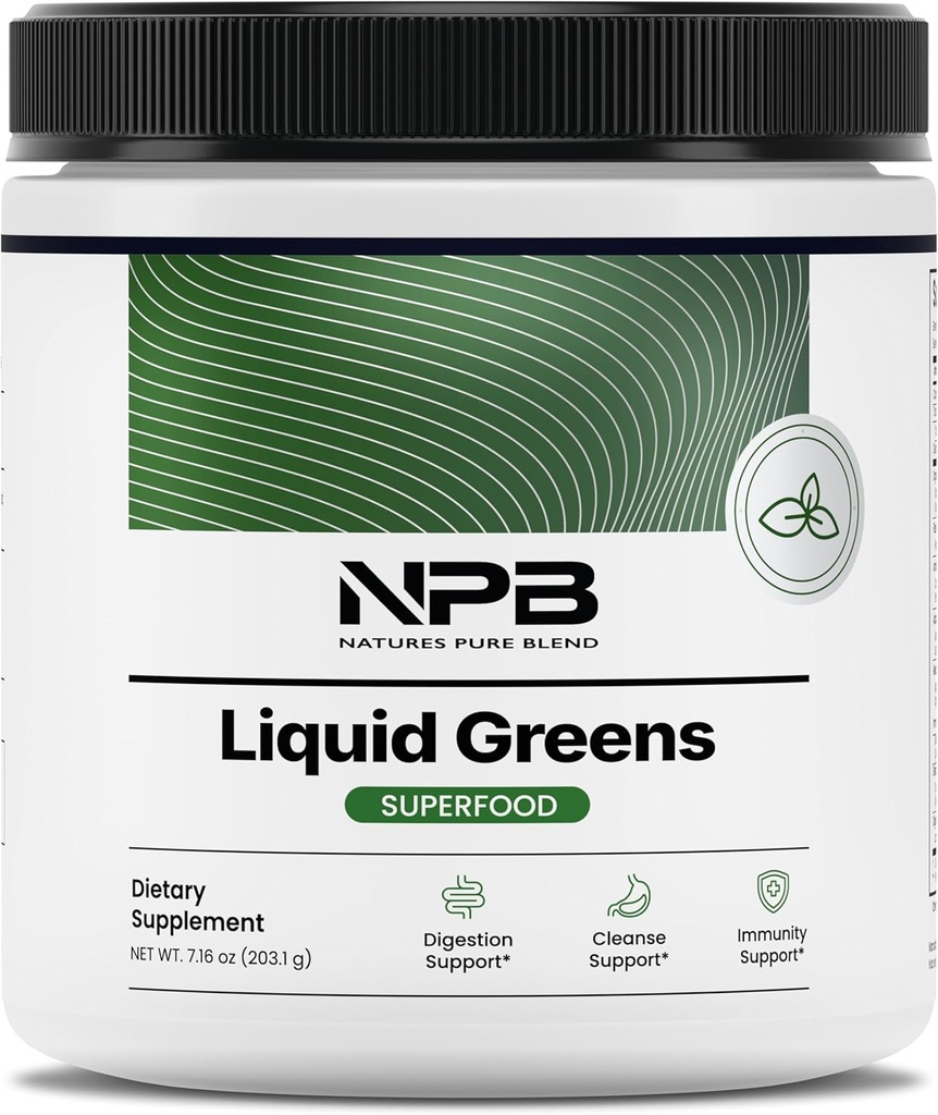 Nature's Pure Blend Super Greens Powder – Βιολογικά Πράσινοι Superfood Powder Supplements for Green Juice & Smoothie – Probiotic - Drink Mix for Energy Wellness and Digestion (Matcha Flavor, 30 Services)