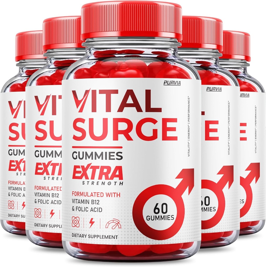 (5 Pack) Vital Surge Gummies - Επίσημη Formula - Μέγιστη δύναμη Vital Surge Gummies, Vitalsurge Vitamin Supplement Gummies Advanced Wellness Support, Vital Surge Gummies Made in USA (300 Gummies)