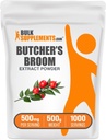 BulkSupplements.com Butcher's Broom Extract Powder - Butchers Broom, Herbal Supplement - Vegan & Gluten Free, 500mg ανά Σερβίρισμα, 500g (1.1 λίβρες) (Pack of 1)