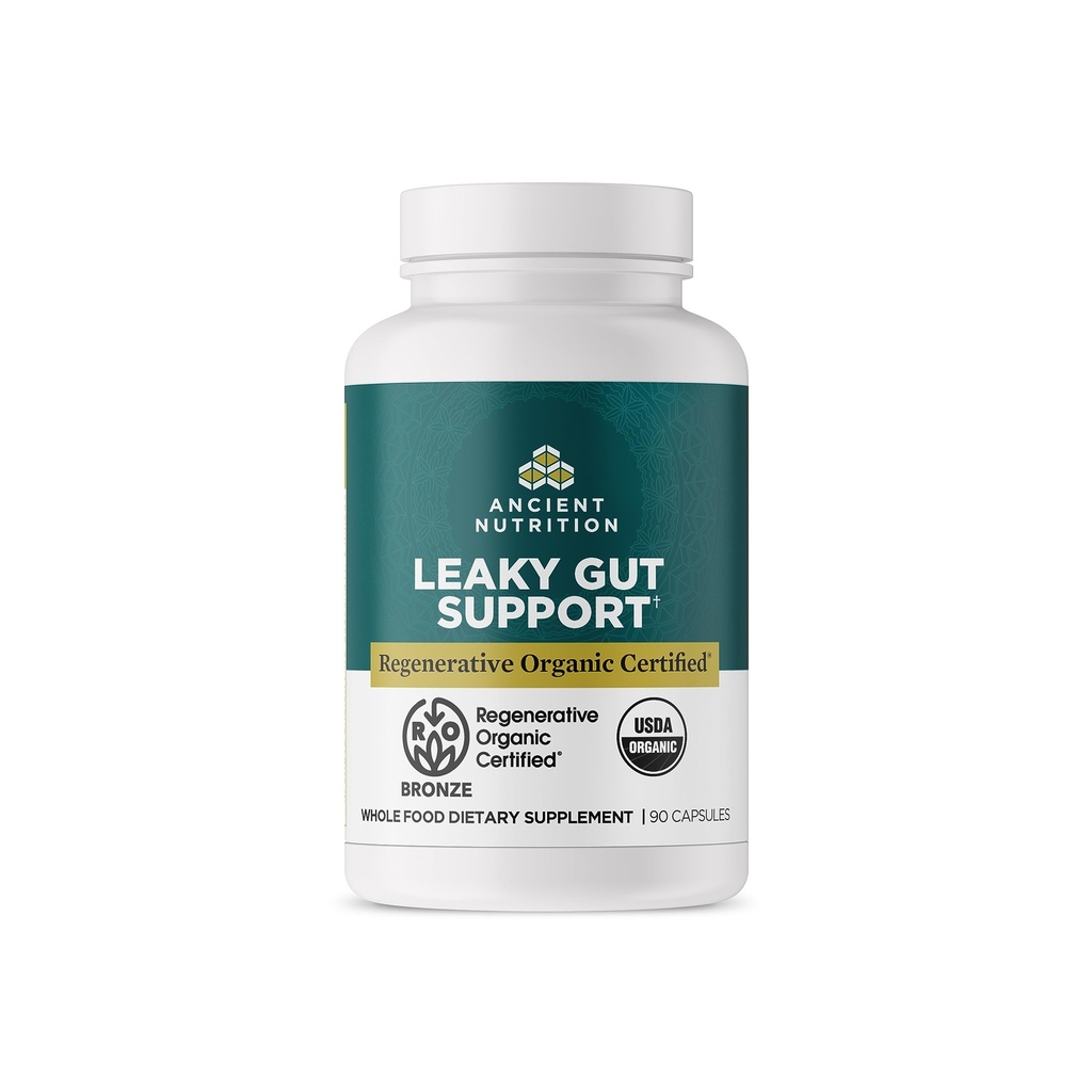 Ancient Nutrition Gut Health Supplement, Regenerative Organic Certified Leaky Gut Capsules, Formed with Lion’s Mane, Fermented Licorice Root and Spearmint, Gluten Free, Paleo and Keto Friendly, 90