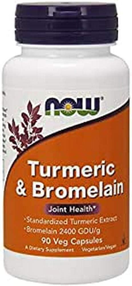 Τώρα Turmeric & Bromelain, 90 κάψουλες χορτοφάγων