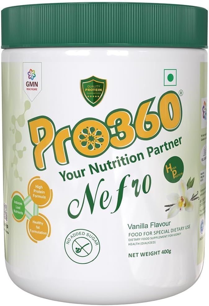 Nefr.o HP 400g (FKA Nephro) - Φροντίδα αιμοκάθαρσης Συμπλήρωμα διατροφής Σκόνη - Υψηλή φόρμουλα πρωτεΐνης Εμπλουτισμένη με L-Ταυρίνη, L-Καρνιτίνη για Νεφρική/Νεφρική Υγεία – Όχι Προστέθηκε Ζάχαρη, Βανίλια Γεύση