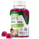 Viteey Ψευδάργυρος για παιδιά Gummies, 15mg - Ανοσοποιητική Υποστήριξη - Ισχυρό φυσικό αντιοξειδωτικό, Παιδικό συμπλήρωμα βιταμίνης ψευδάργυρου - Vegan, Ζελατίνη δωρεάν, Γλουτένη χωρίς - Νόστιμο μασώμενο Gummy γεύσης μούρου