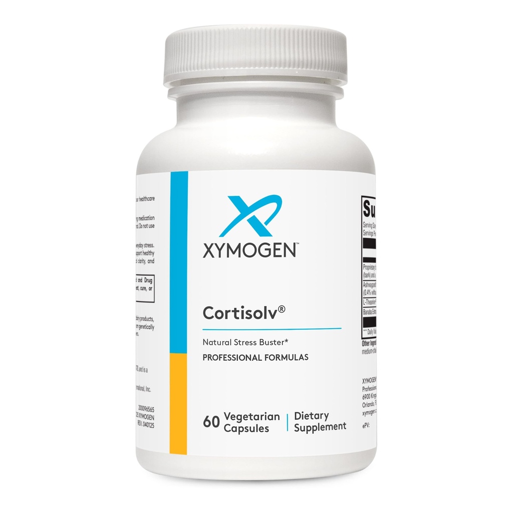 XYMOGEN CortisolV - Ashwagandha & L-Theanine Supplement - for Healthy Cortisol Balance, Relaxation & Mental Clarity* - Adrenal Support* - Gluten-Free - 60 Capsules