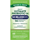 Nature's Truth Probiotic for Women and Men | 50 Billion CFU | 14 Probiotic Strains | 60 Capsules | Stomach Friendly | 200mg Prebiotics | Vegetarian, Non-GMO & Gluten Free Supplement
