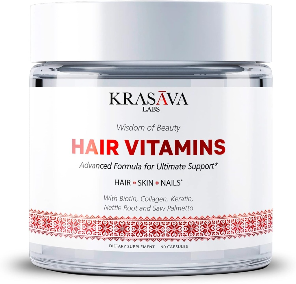 Hair Growth Vitamins with Biotin, Collagen, Keratin, Nettle Root and Saw Palmetto Υποστηρίζει υγιή μαλλιά, διεγείρει τα μαλλιά Follicles, και αποτρέπει την απώλεια μαλλιών & κοκκίνισμα. Κατασκευασμένο στις ΗΠΑ - 90 Count