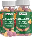 YumVs Ασβέστιο 500mg με Βιταμίνη D3 - Βατόμουρο & Πορτοκαλί Γεύσεις Ασβέστιο Βιταμίνη D Gummies, Μασώμενο συμπλήρωμα ασβεστίου για παιδιά & ενήλικες, Βιταμίνη D Ασβέστιο Gummies (60 Count (Pack of 2))