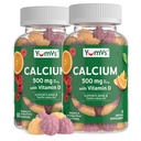 YumVs Ασβέστιο 500mg με Βιταμίνη D3 - Βατόμουρο & Πορτοκαλί Γεύσεις Ασβέστιο Βιταμίνη D Gummies, Μασώμενο συμπλήρωμα ασβεστίου για παιδιά & ενήλικες, Βιταμίνη D Ασβέστιο Gummies (60 Count (Pack of 2))