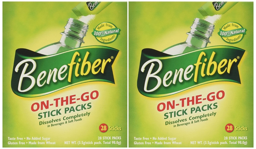 Beneiber Stick Pack Fiber συμπλήρωμα, γεύση δωρεάν, διαλύει πλήρως 28-4g (0.14oz) 2PACK ΣΥΝΟΛΟ 56 ΕΛΕΥΘΕΡΩΣΕΙΣ