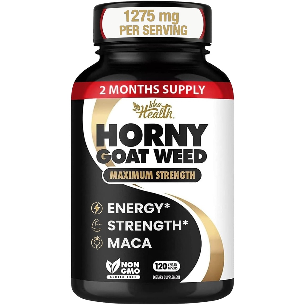 Horny Goat Weed 1275 mg MAX STRENGTH w/Maca (2 Μήνες Προμήθεια) - Energy & Performance Complex for Men and Women 